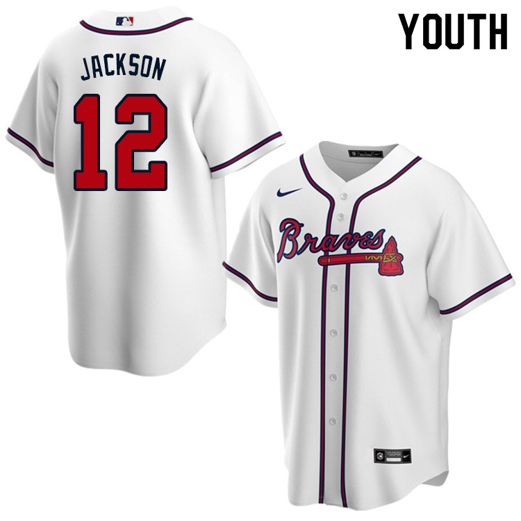 Nike Youth #12 Alex Jackson Atlanta Braves Baseball Jerseys Sale-White
